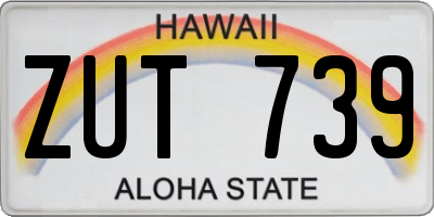 HI license plate ZUT739