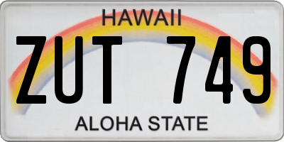 HI license plate ZUT749