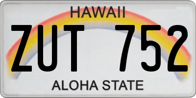 HI license plate ZUT752