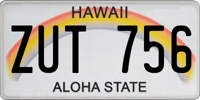 HI license plate ZUT756