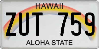 HI license plate ZUT759