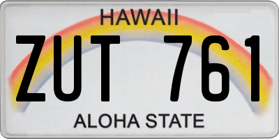 HI license plate ZUT761