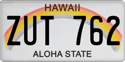 HI license plate ZUT762
