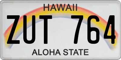 HI license plate ZUT764