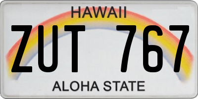 HI license plate ZUT767