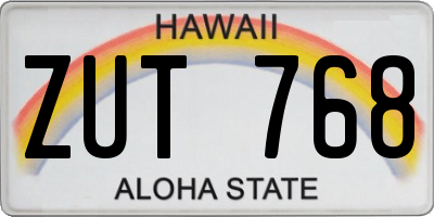 HI license plate ZUT768