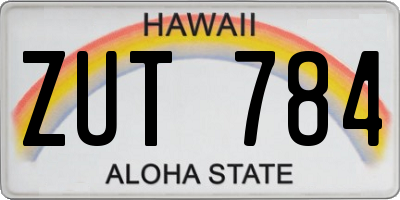 HI license plate ZUT784