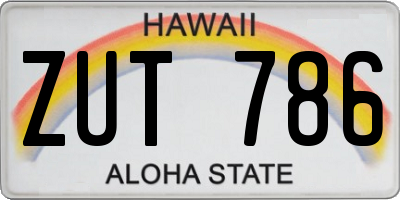 HI license plate ZUT786