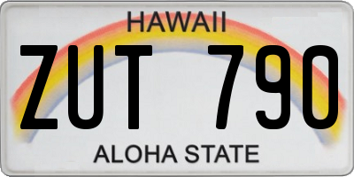HI license plate ZUT790