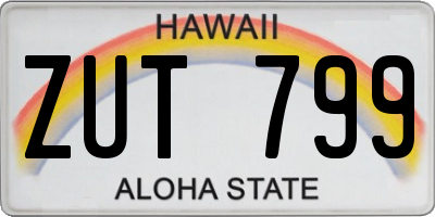 HI license plate ZUT799