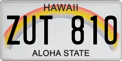 HI license plate ZUT810