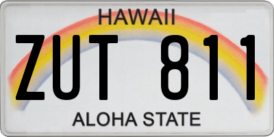 HI license plate ZUT811