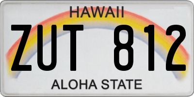 HI license plate ZUT812