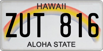 HI license plate ZUT816