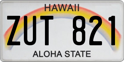 HI license plate ZUT821