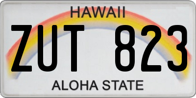 HI license plate ZUT823