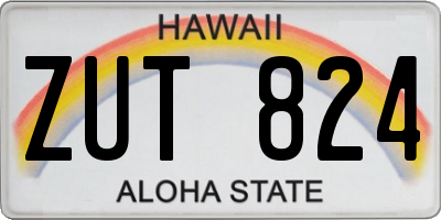 HI license plate ZUT824