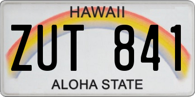 HI license plate ZUT841