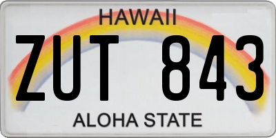 HI license plate ZUT843