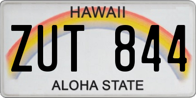 HI license plate ZUT844