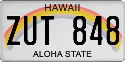 HI license plate ZUT848
