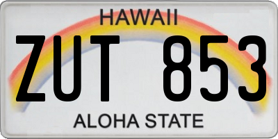 HI license plate ZUT853