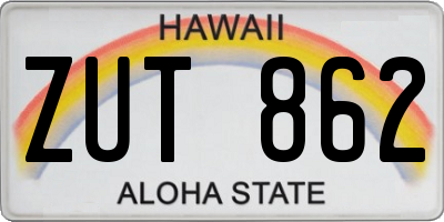 HI license plate ZUT862