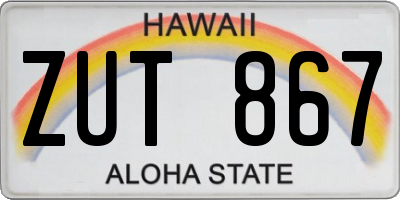 HI license plate ZUT867