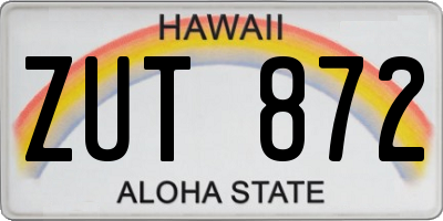 HI license plate ZUT872