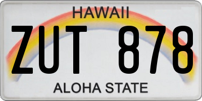 HI license plate ZUT878