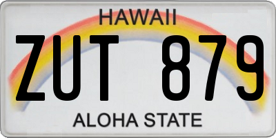 HI license plate ZUT879