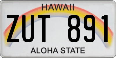 HI license plate ZUT891