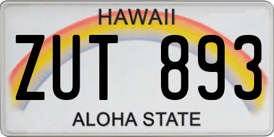 HI license plate ZUT893