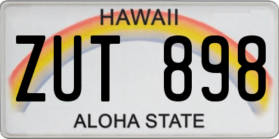 HI license plate ZUT898