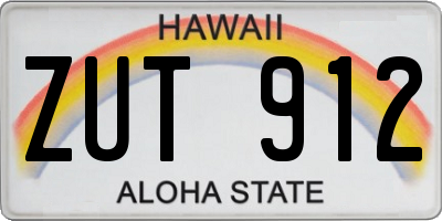HI license plate ZUT912