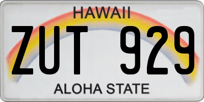 HI license plate ZUT929