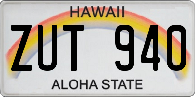 HI license plate ZUT940
