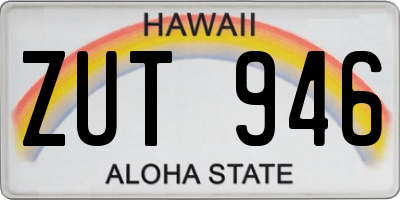 HI license plate ZUT946