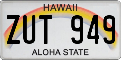 HI license plate ZUT949
