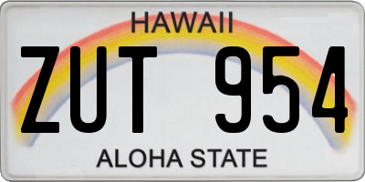 HI license plate ZUT954