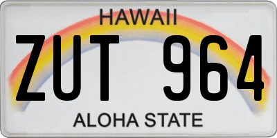 HI license plate ZUT964