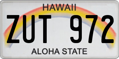 HI license plate ZUT972