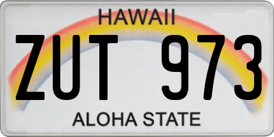 HI license plate ZUT973
