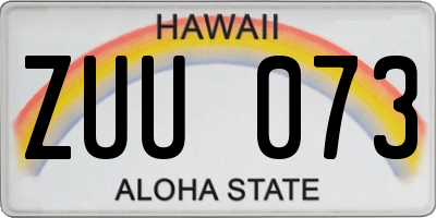 HI license plate ZUU073