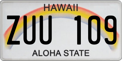 HI license plate ZUU109