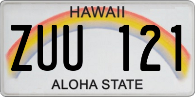 HI license plate ZUU121