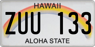 HI license plate ZUU133