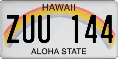 HI license plate ZUU144