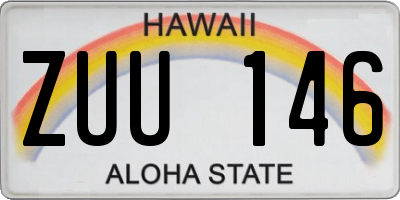 HI license plate ZUU146