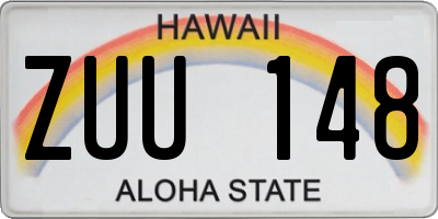 HI license plate ZUU148